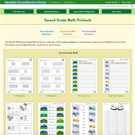 Free 2nd-grade math... - Starfall Education Foundation