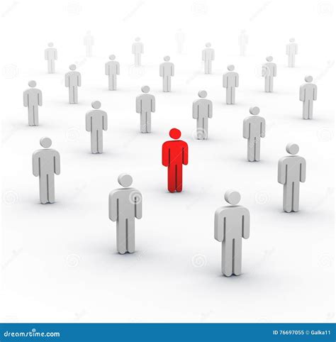 One Different Person and Large Group of People Stock Illustration ...