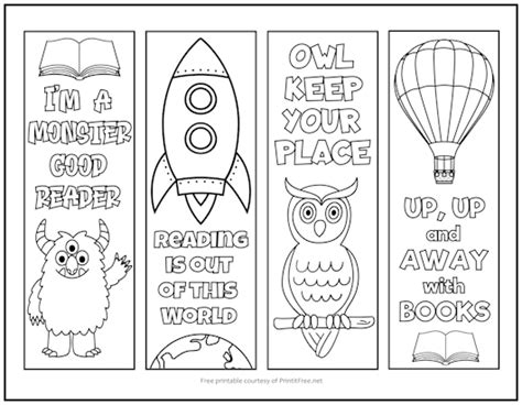 Reading Sayings Bookmarks to Color | Print it Free