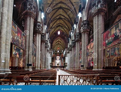 The Interior of Duomo Milan Editorial Stock Photo - Image of ...