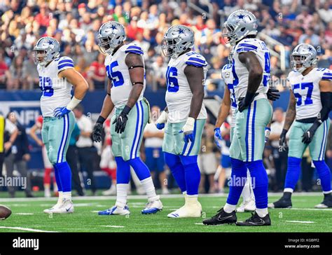 November 05, 2017: The Dallas Cowboys defensive line from left to right ...