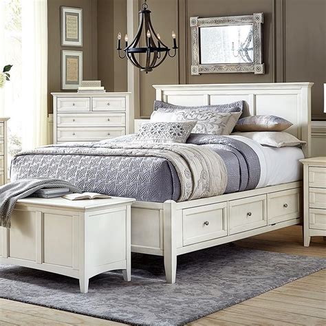AAmerica Northlake Cottage Style Solid Wood Queen Storage Bed | Van Hill Furniture | Panel Beds