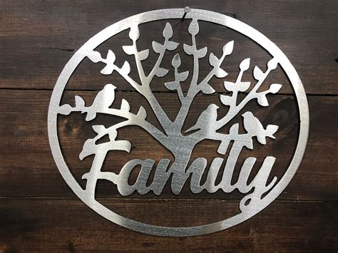 Family Tree Metal Wall Art ( pkg of 4) | Metal Sign Guy LLC