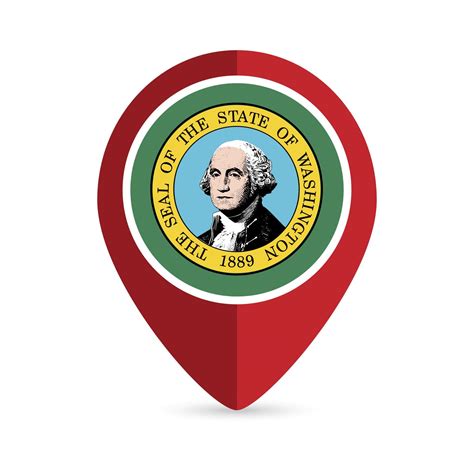 Map pointer with flag Washington state. Vector illustration. 15627098 ...