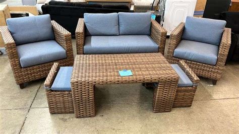 NEW SUNBRELLA 6PC ALL WEATHER WICKER PATIO SET - Earl's Auction Company