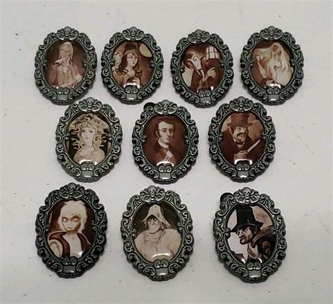 Disney Pins Haunted Mansion Portraits UV Light Invisible Ink Set Of 10 ...