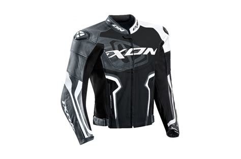 Blouson Cuir Moto Ixon FALCON JACKET Noir - Blanc - Gris - Street Moto ...