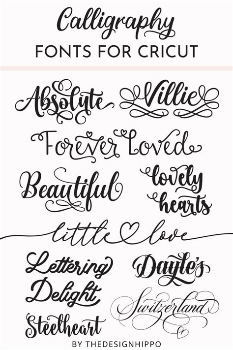 Breathtaking Calligraphy Fonts for Cricut