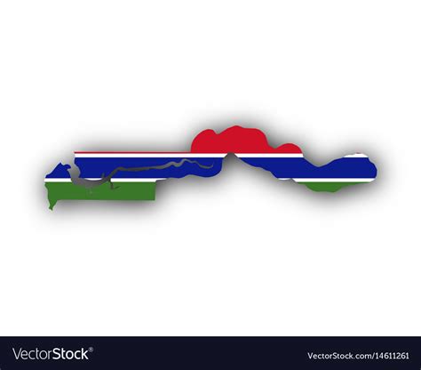 Map and flag of the gambia Royalty Free Vector Image