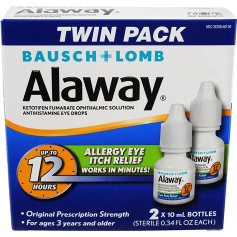 Alaway Antihistamine Eye Drops, 0.34 Ounces, Twin Pack - Walmart.com - Walmart.com