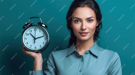 Premium Photo | Woman with clocks background woman with wall clocks background with clocks