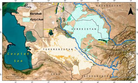 Frontiers | Spatiotemporal analysis of dune stabilization in the Kyzylkum and Karakum sandy deserts