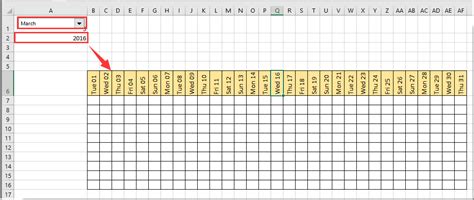 How to create a dynamic monthly calendar in Excel?