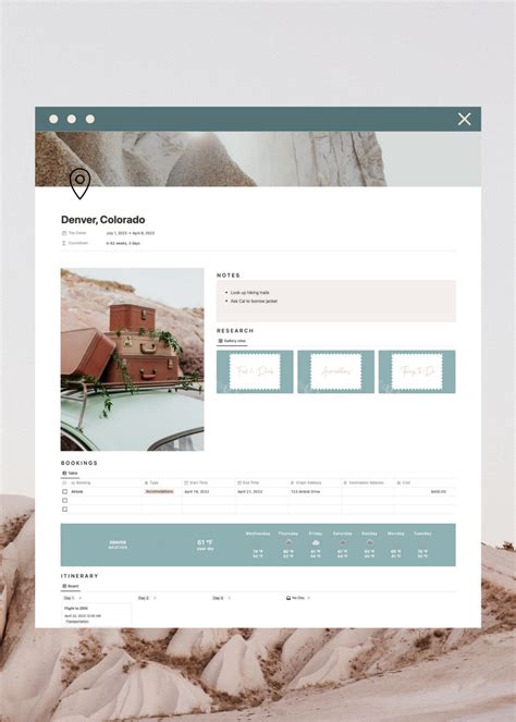 Notion Travel Template | Travel planner template, Notions, Travel ...