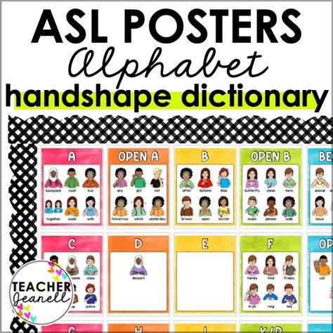 ASL Dictionary - ASL Handshape Poster Set - Handshape Dictionary – Teacher Jeanell