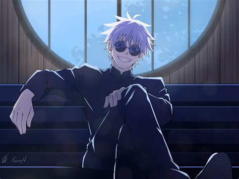 Satoru Gojo HD Wallpaper from Jujutsu Kaisen Anime by TannyV