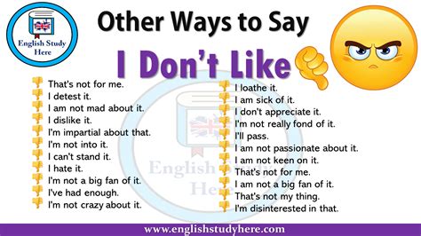 Other Ways to Say I Don’t Like English Learning Spoken, English ...