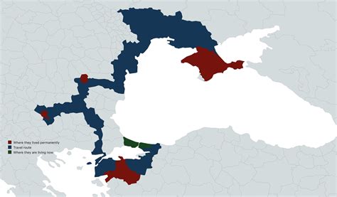 A Map of my family’s escape route from Crimean Tatar Genocide and where they lived : r/TurkicHistory