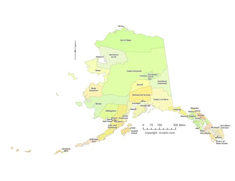 State of Alaska Borough Map and the County Seat Cities - CCCarto