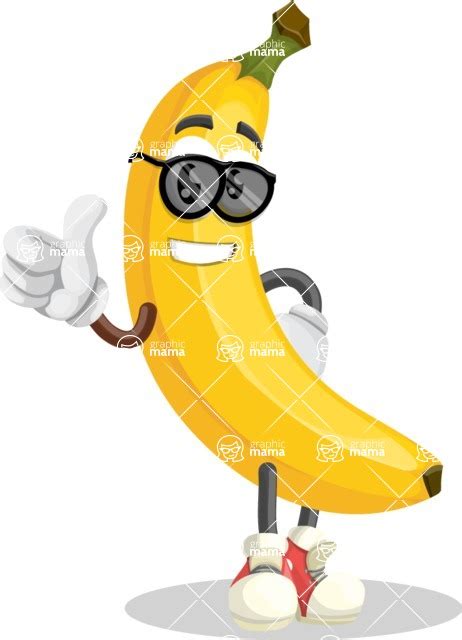 Cute Banana Cartoon Vector Character / Being Cool with Sunglasses | GraphicMama