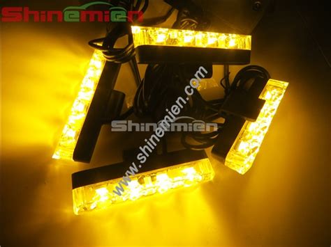 New Arrival 4x4LED Car Flashing Grill Strobe Light Lamp Amber color|LED Grille & Surface Mount ...