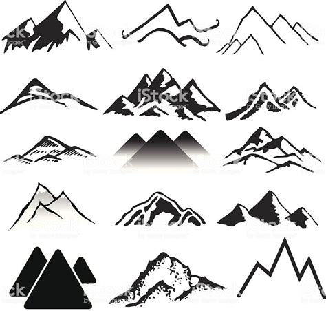 A variety of mountains landscapes. | Mountain drawing, Mountain tattoo, Art tattoo