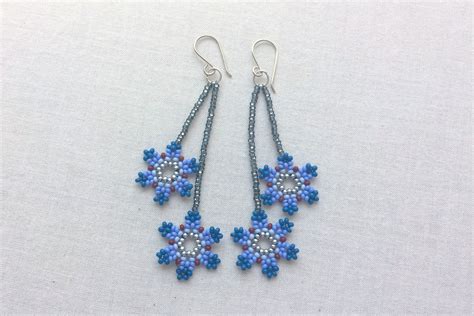 DIY Seed Bead Flower Earrings