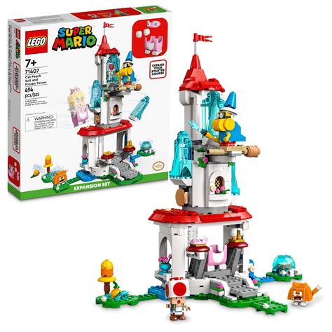 LEGO Super Mario Cat Peach Suit and Frozen Tower Expansion Set 71407 Building Toy Set for Kids ...