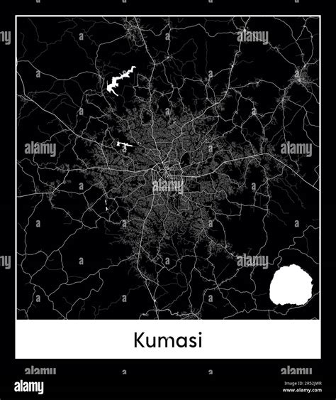 Minimal city map of Kumasi (Ghana Africa Stock Vector Image & Art - Alamy