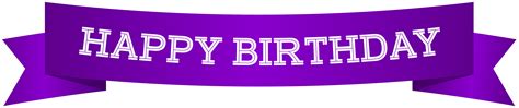 Happy Birthday Banner Purple PNG Clip Art Image | Gallery Yopriceville ...