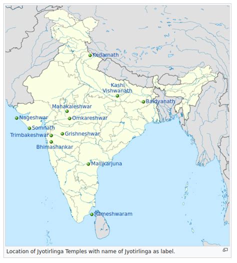 12 Jyotirlinga Images With Names And Places Map