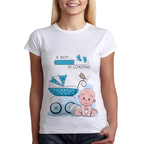 Funny Pregnancy T Shirt Baby Boy Is Loading Maternity Clothes Tees Perfect Gift T Shirt New ...