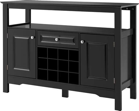 Amazon.com: Kings Brand Furniture Wine Rack Bar Cabinet, Kitchen Sideboard and Buffet Table with ...