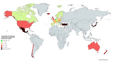 Percentage of employees in OECD countries working very long hours [OC ...