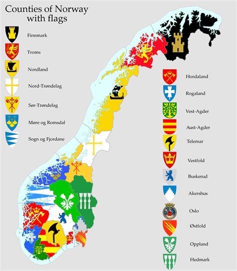 Counties of Norway with flags : vexillology