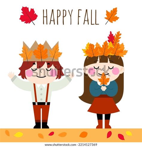 Happy Fall Cartoon Illustration Children Fall Stock Vector (Royalty Free) 2214127369 | Shutterstock