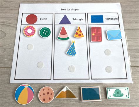 Sort by Shapes Worksheet Busy Book Pages Preschool Busy | Etsy