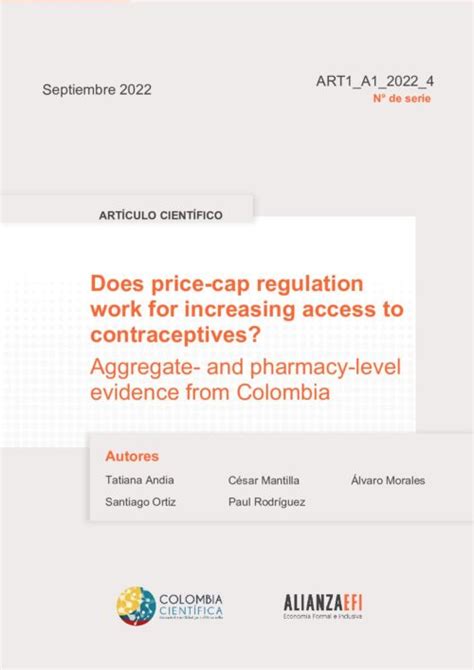 Does price-cap regulation work for increasing access to contraceptives? Aggregate- and pharmacy ...