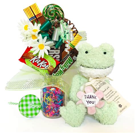 Thank You Candy Bouquet Grateful Gratitoad w/ Green Gingham Lidded Ball ...