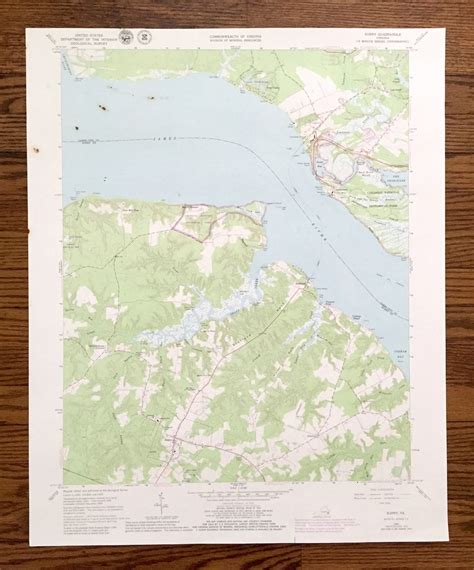 Antique Jamestown, Virginia 1965 US Geological Survey Topographic Map ...