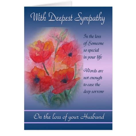 Loss of Husband - With Deepest Sympathy Card | Zazzle