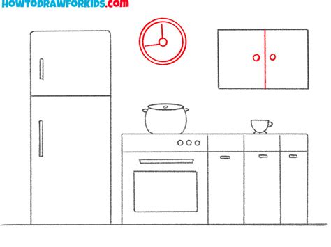 How to Draw a Kitchen - Easy Drawing Tutorial For Kids