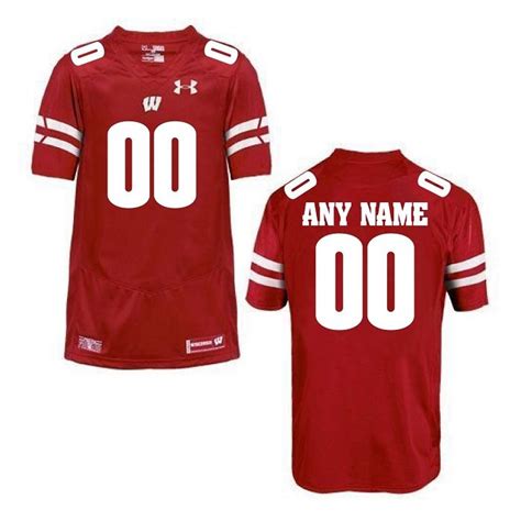 Wisconsin Badgers Under Armour Red Adult Twill Custom Football Jersey | UWshop.com