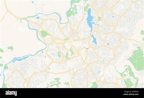 Printable street map of Maseru, Lesotho. Map template for business use ...