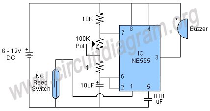 Door Security Alarm | Circuit Diagram