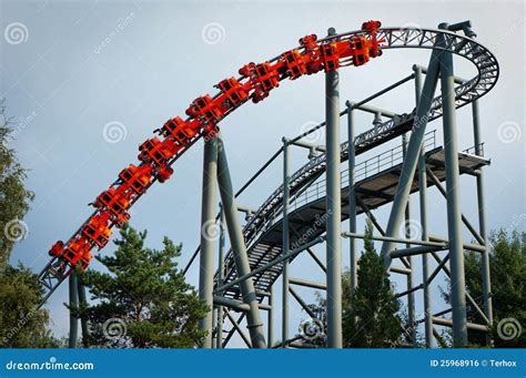 Red Roller coaster stock photo. Image of life, adventure - 25968916