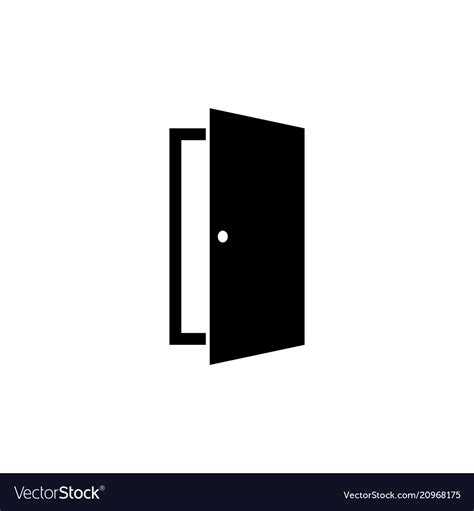 Door icon in flat style open symbol Royalty Free Vector