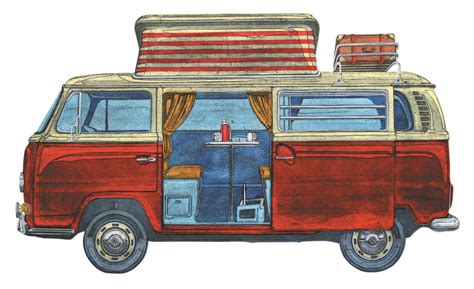 Red VW Camper van by Barry Goodman | Buy Art Online | Rise Art