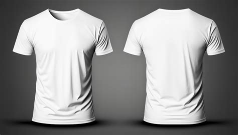 T - shirt mockup. White blank t - shirt front and back views. male clothes wearing clear ...