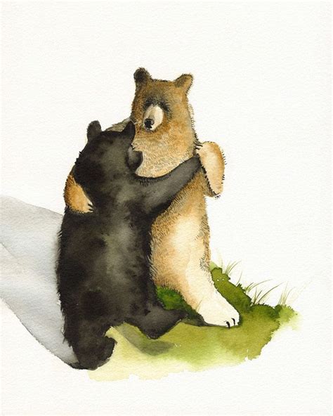 Bear art, bear watercolor painting, bear print, bears dancing- Waltz - Dancing Bears- print ...